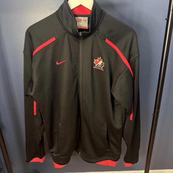 Nike Other - Nike Team Canada Hockey Jacket Men’s Medium Black Red | Fit Dry Full Zip